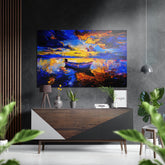 Painted Sunset Brushed Aluminium Dibond Wall Art.